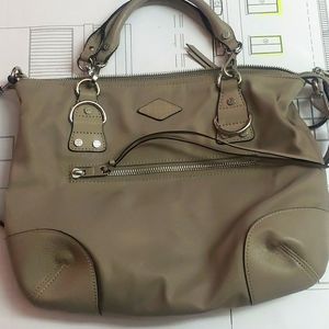 MZ Wallace Gray Nylon & Leather Purse